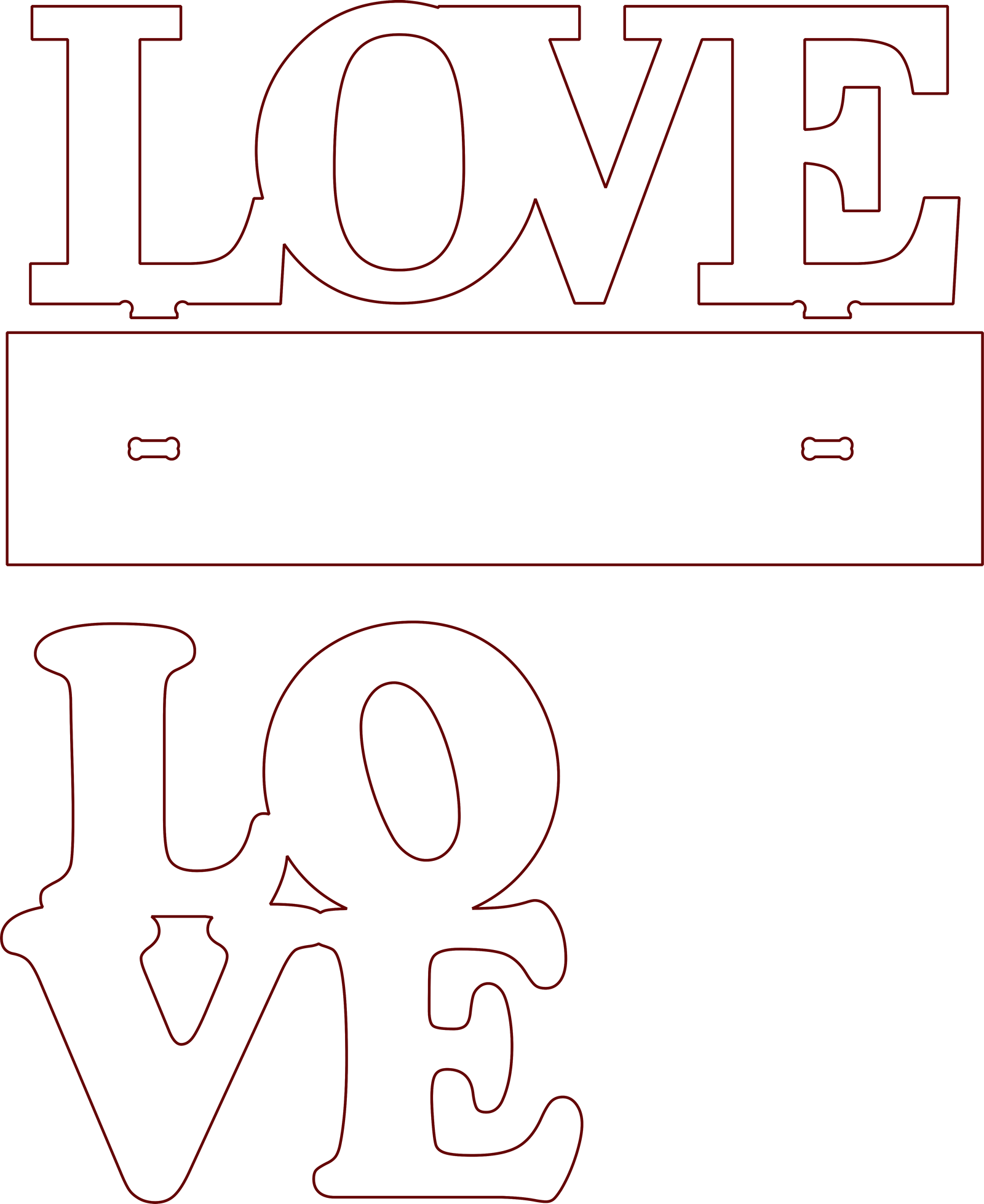 2 letreros de love