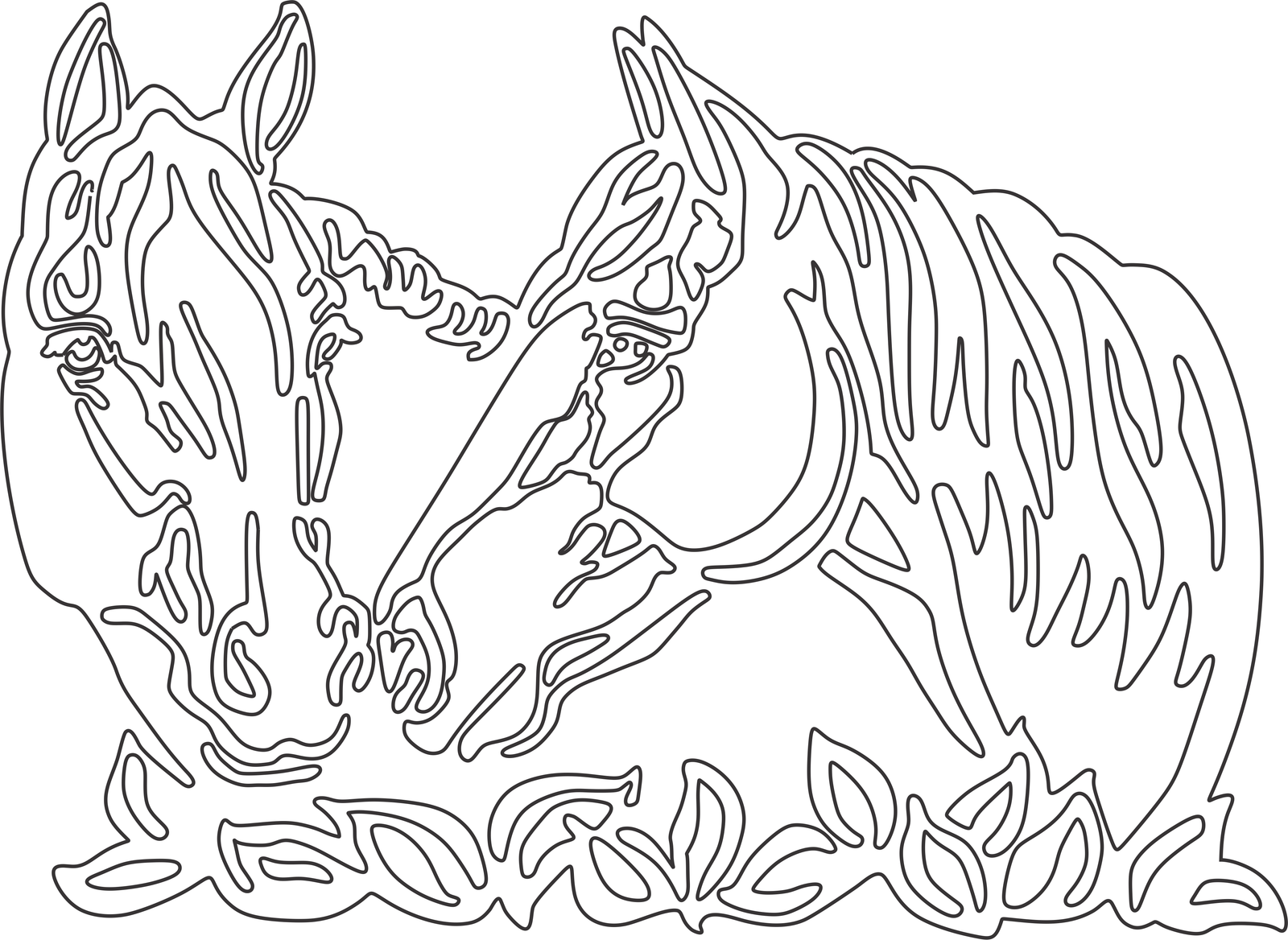 caballos mirándose