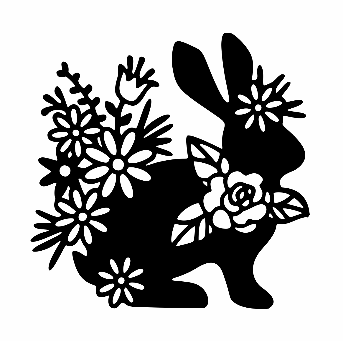 conejo entre flores
