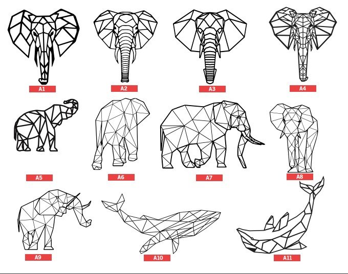 galería de animales geométricos