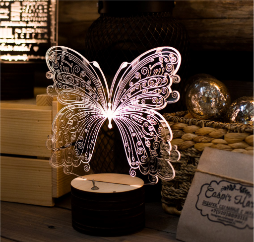 lámpara de acrílico mariposa