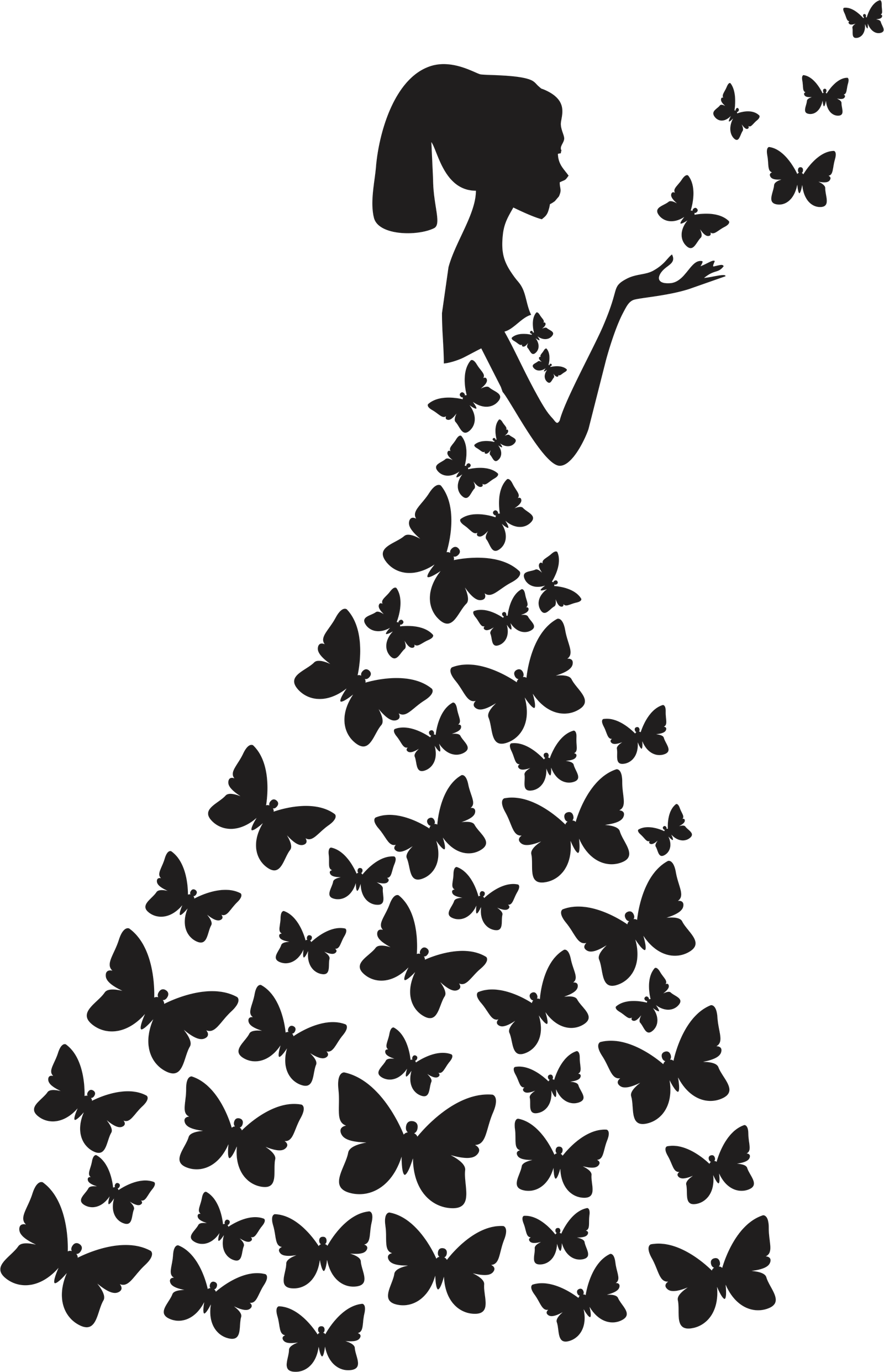 mujer de mariposas