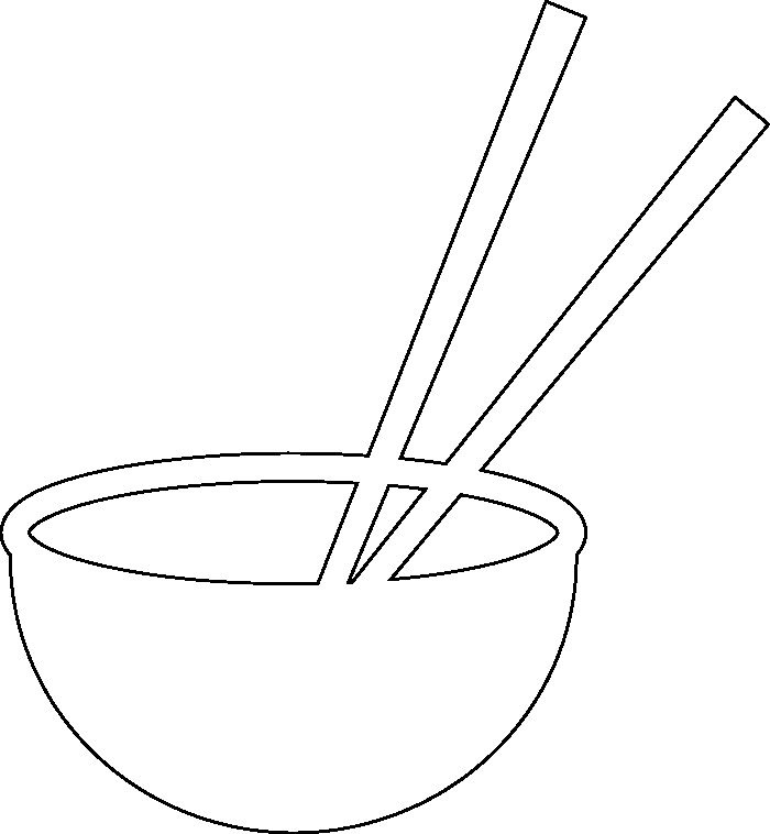 silueta de bowl chino
