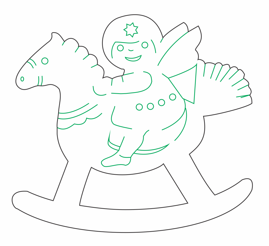 ángel en caballo