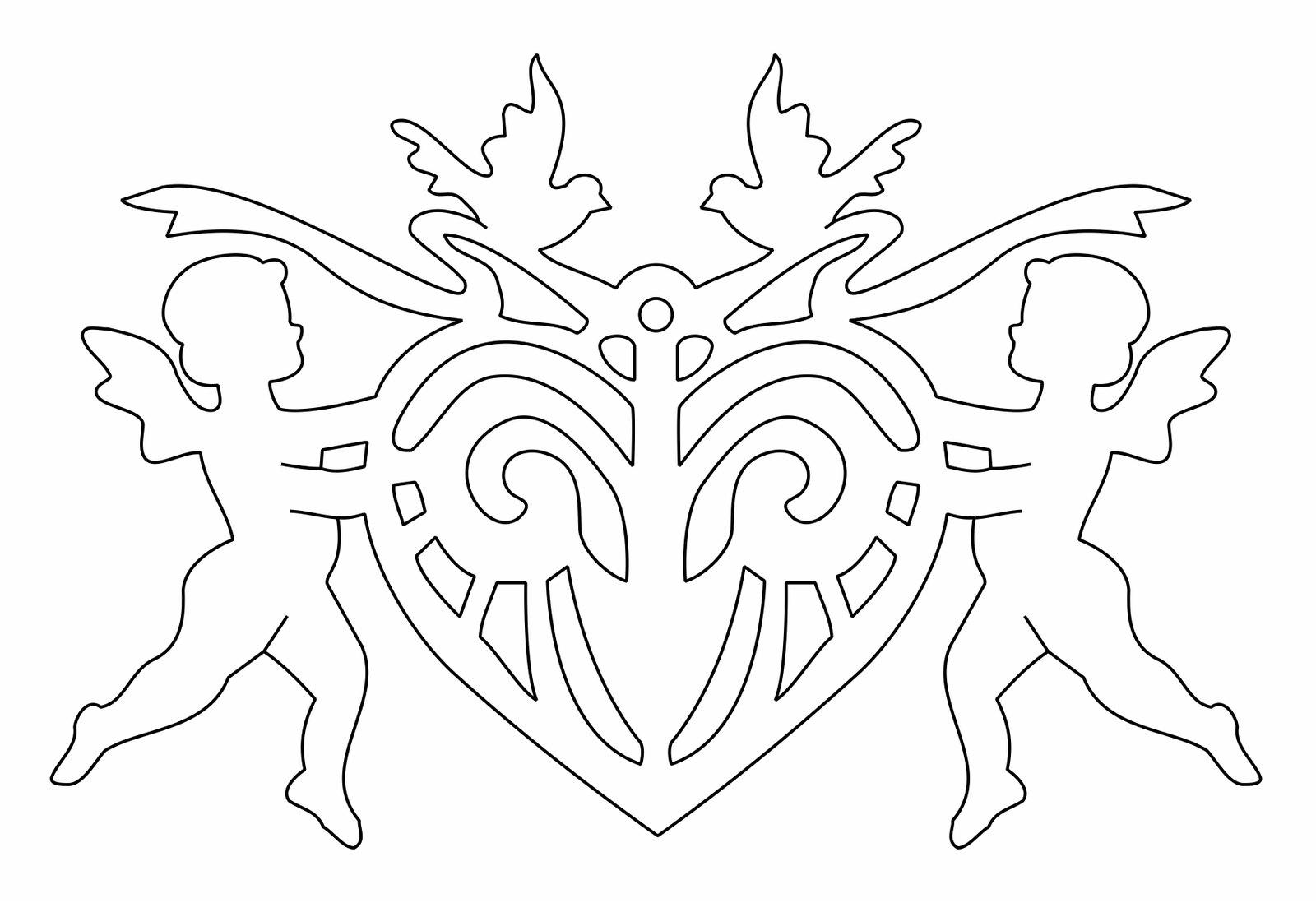 cupidos y corazón