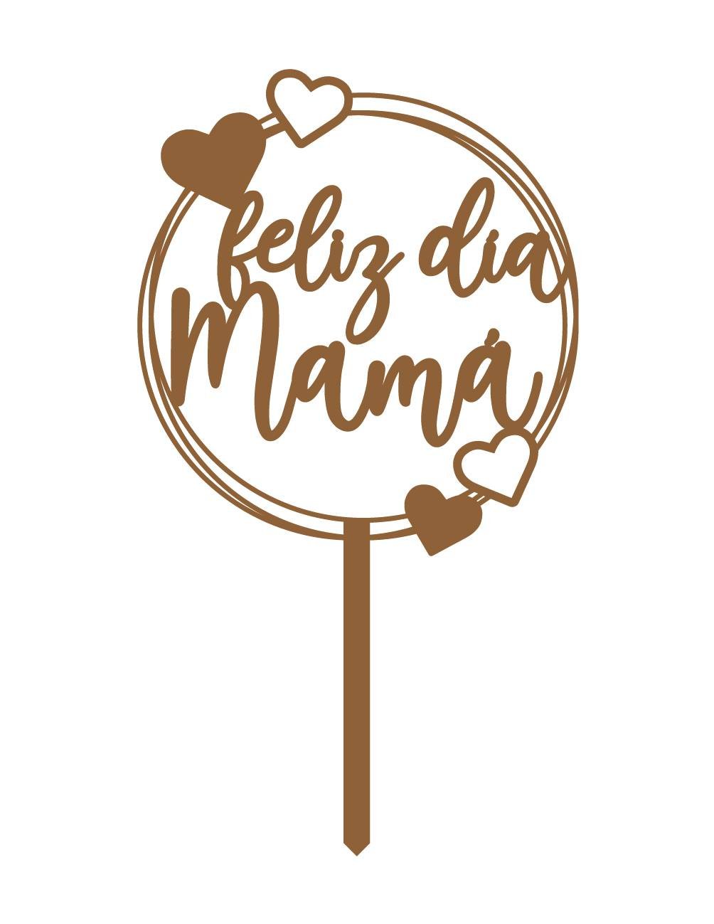 cake topper redondo para mamá