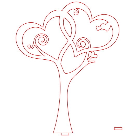 árbol decorativo con corazones