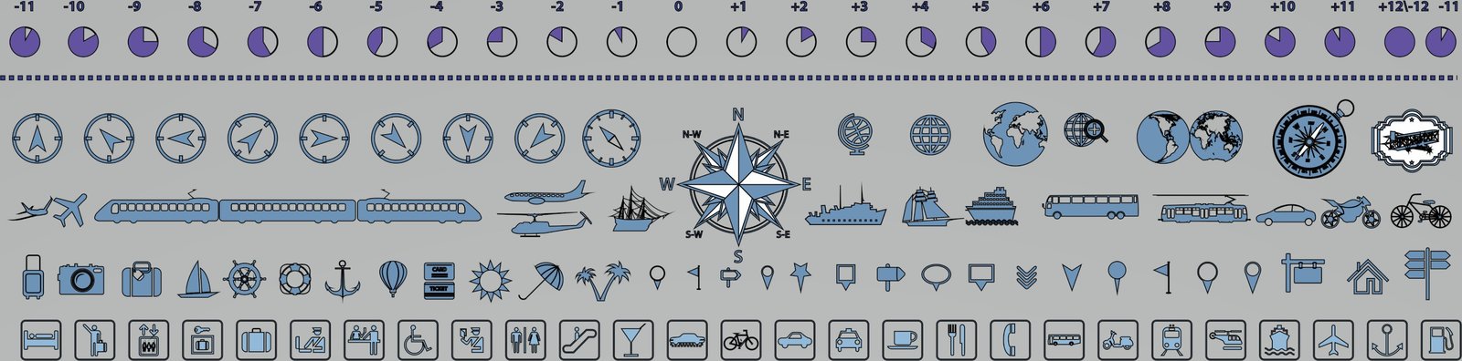 iconos de transportes y navegación