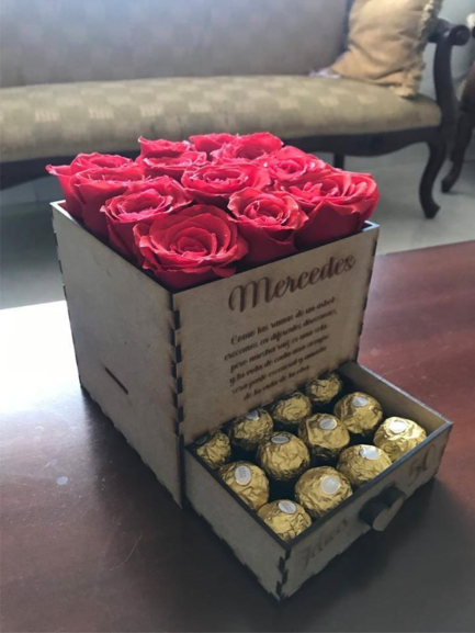 caja para flores y chocolates