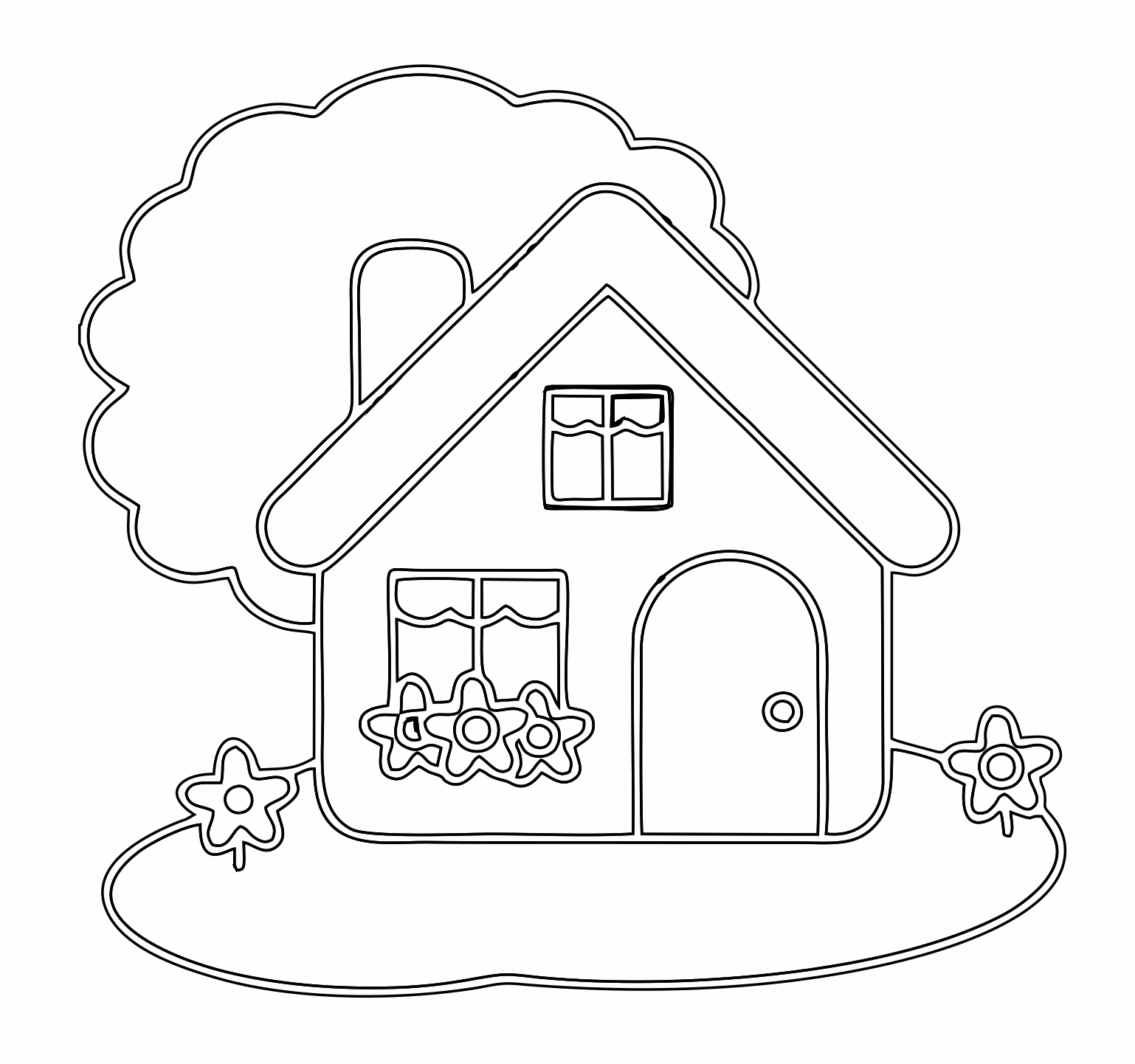 casa con flores