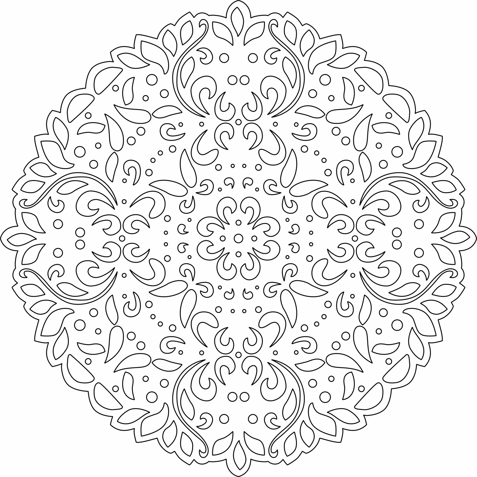 círculo calado con flores
