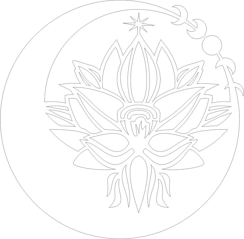 flor de loto en la luna