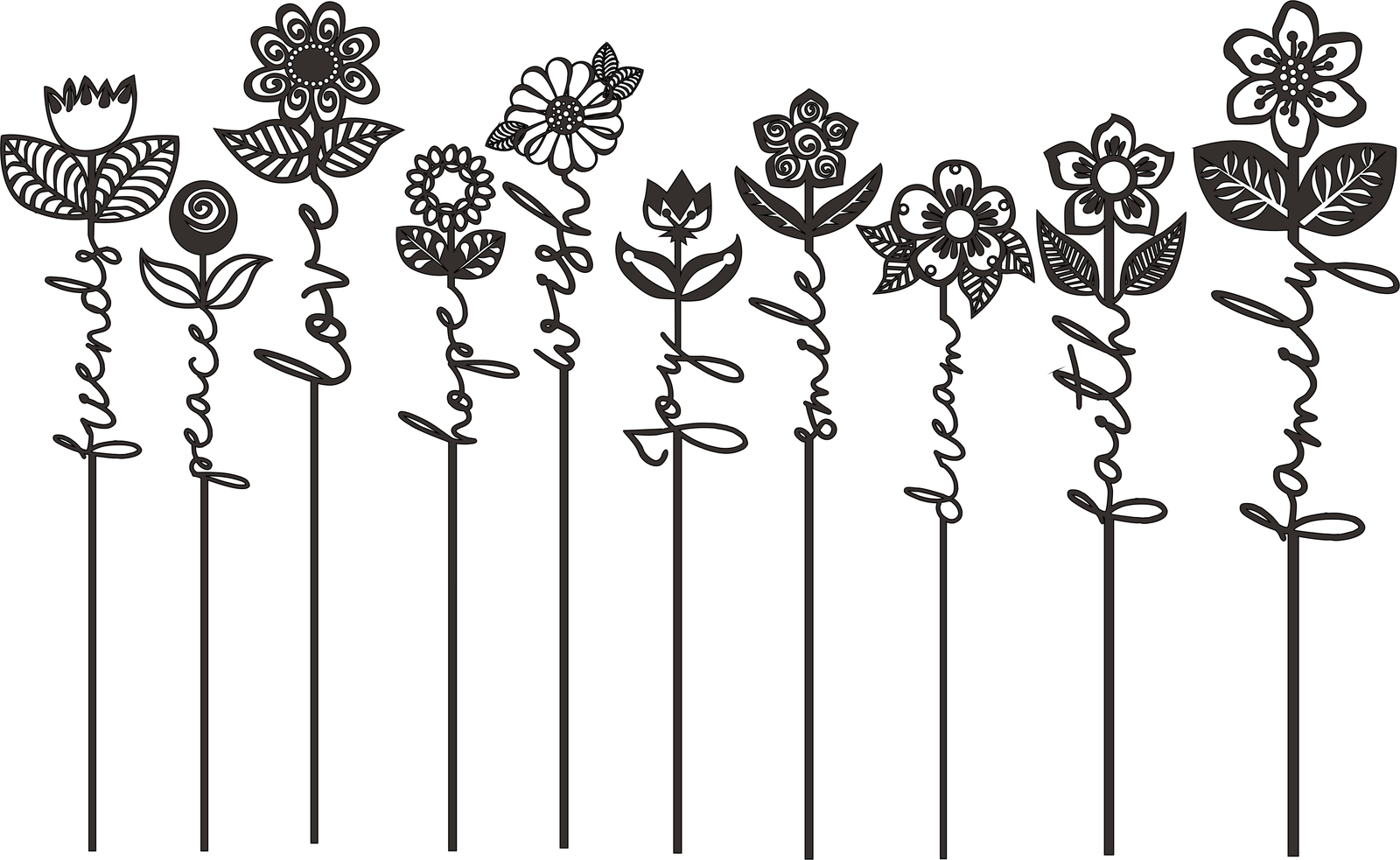 flores con palabras
