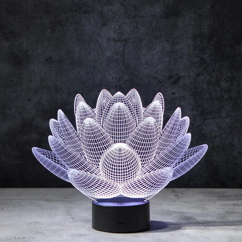 lámpara de acrílico flor