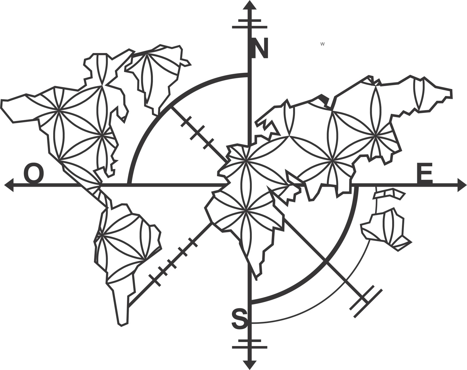 mapa mundi flores