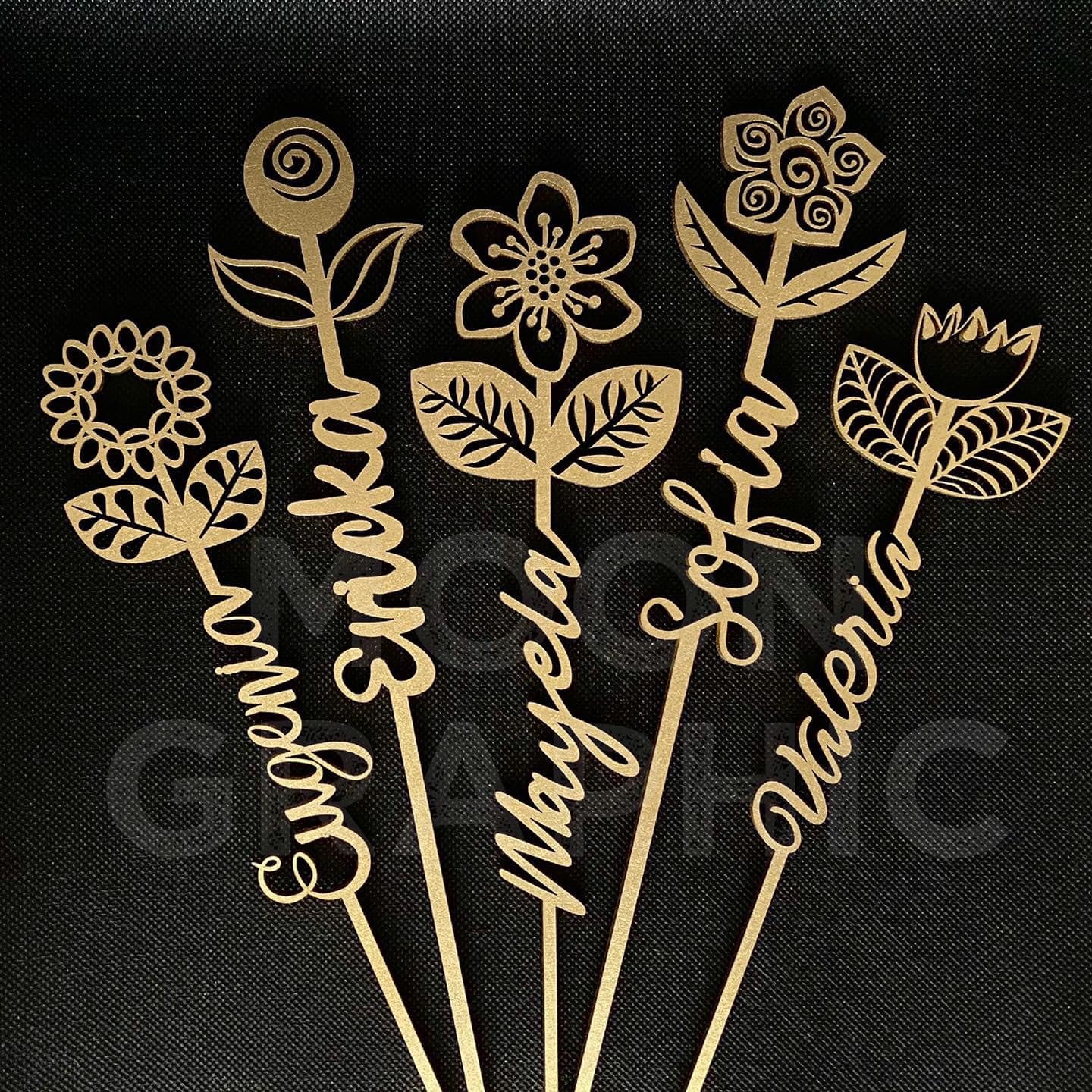 set de 5 flores