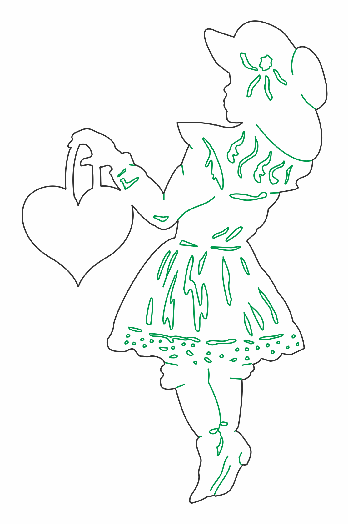 niña con corazón