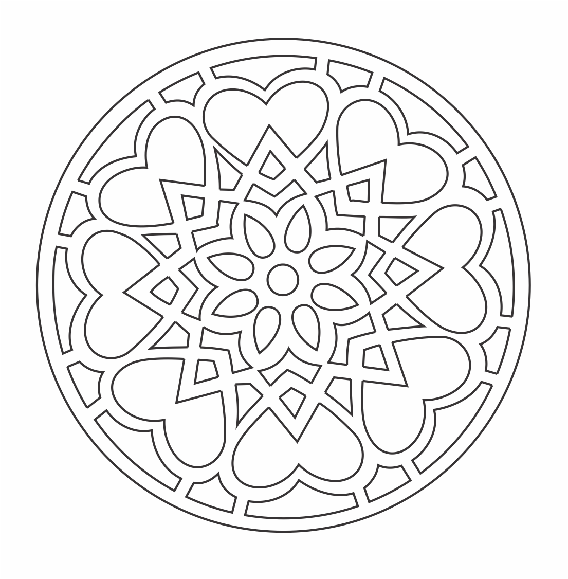 mandala de corazones