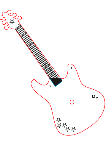 reloj en forma de guitarra