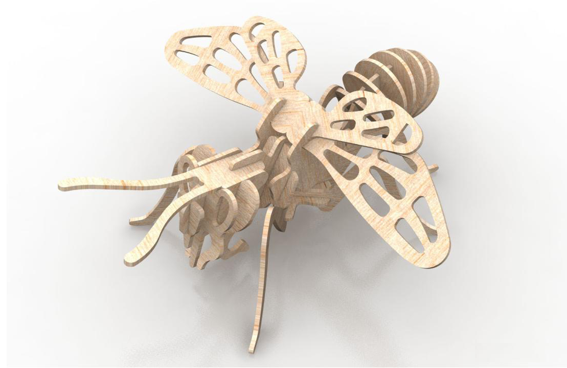 abeja armable 3d