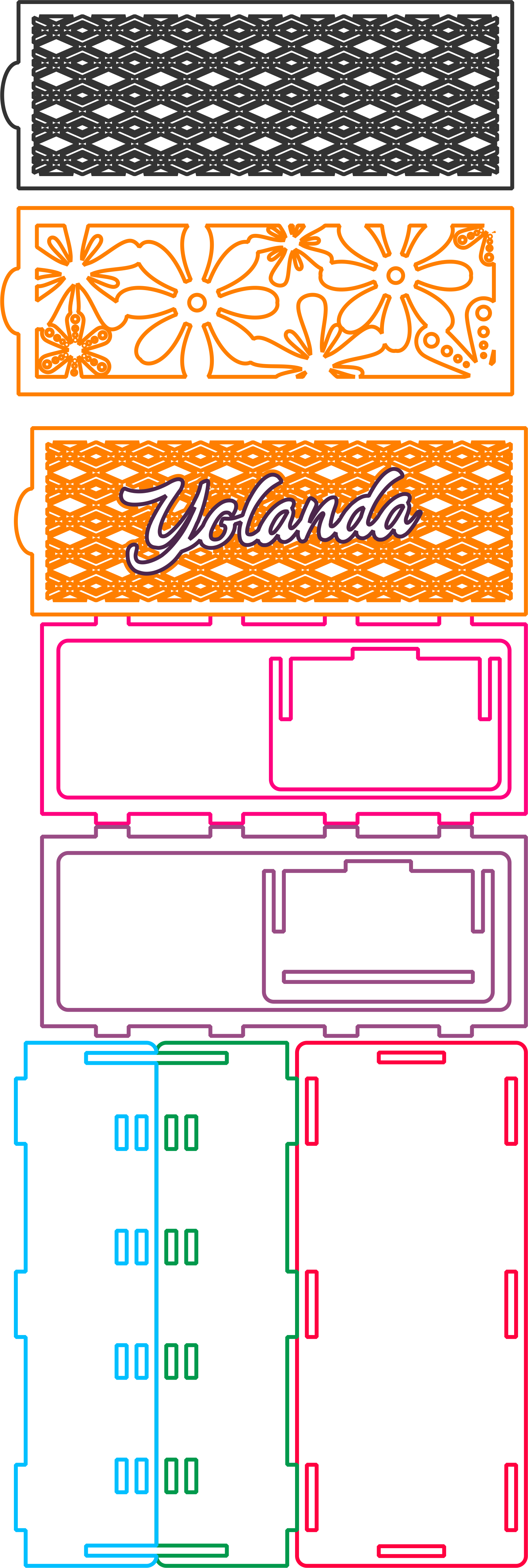 caja con diseño en tapa deslizable