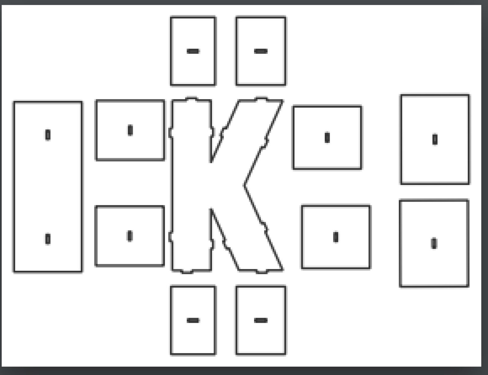 caja de letra k