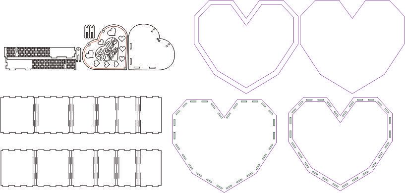 cajas de corazón