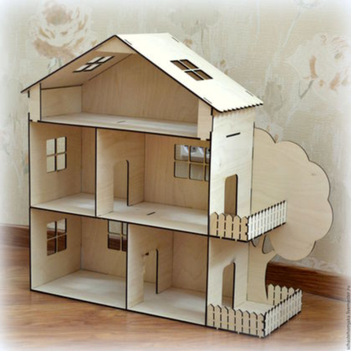 casa de muñecas con balcones