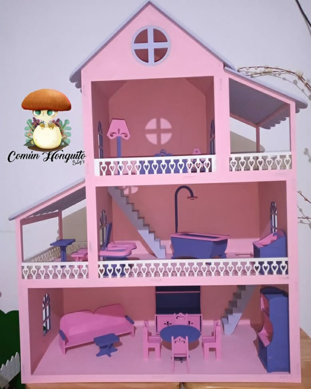 casa de muñecas de 3 pisos