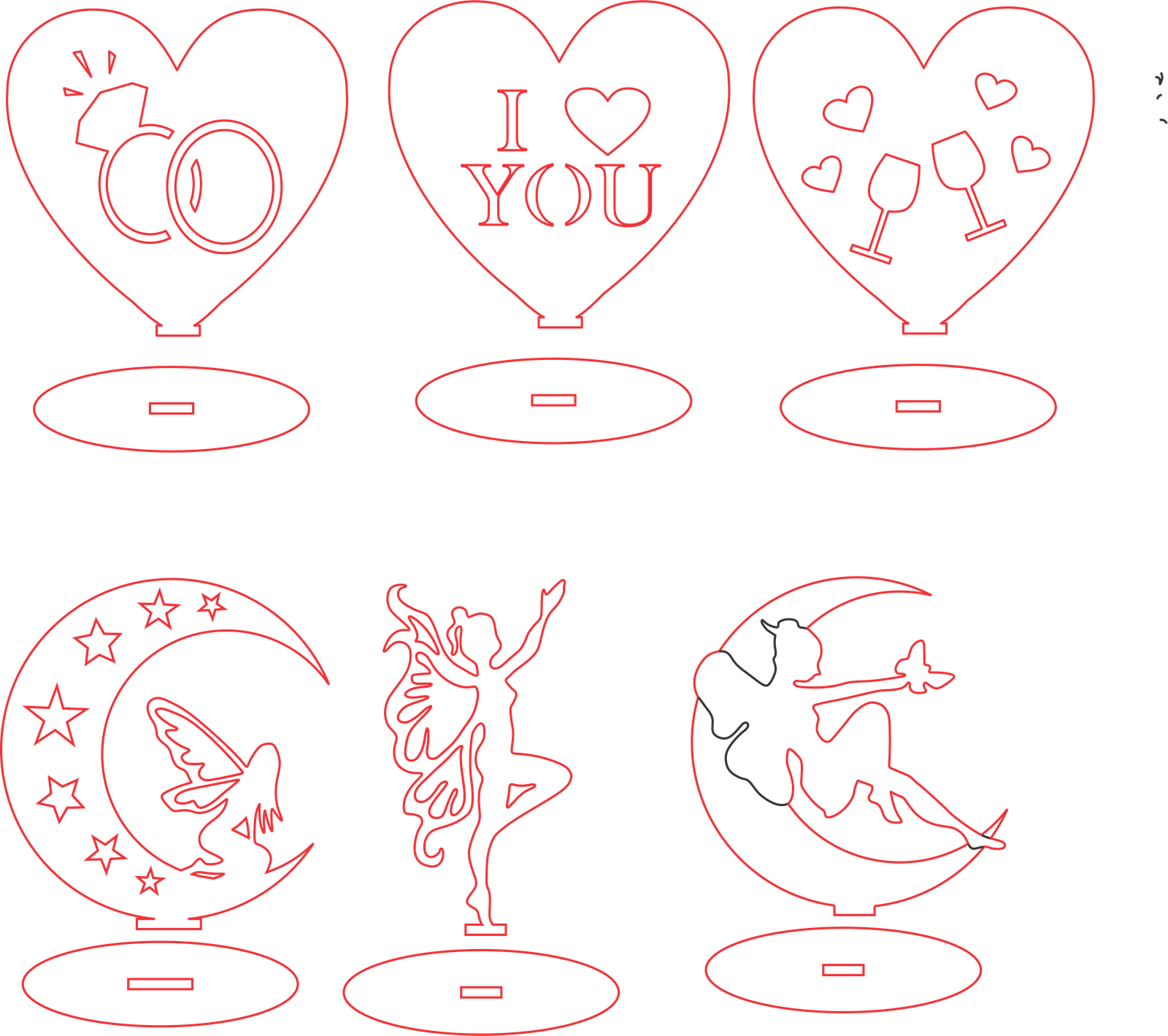 corazones y lunas