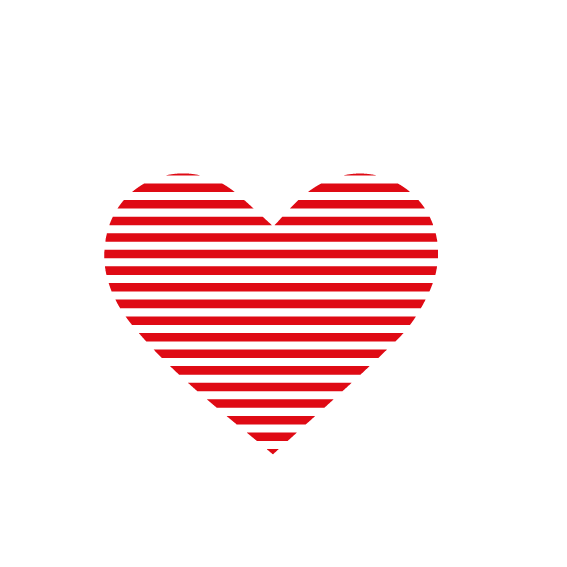 corazón a rayas