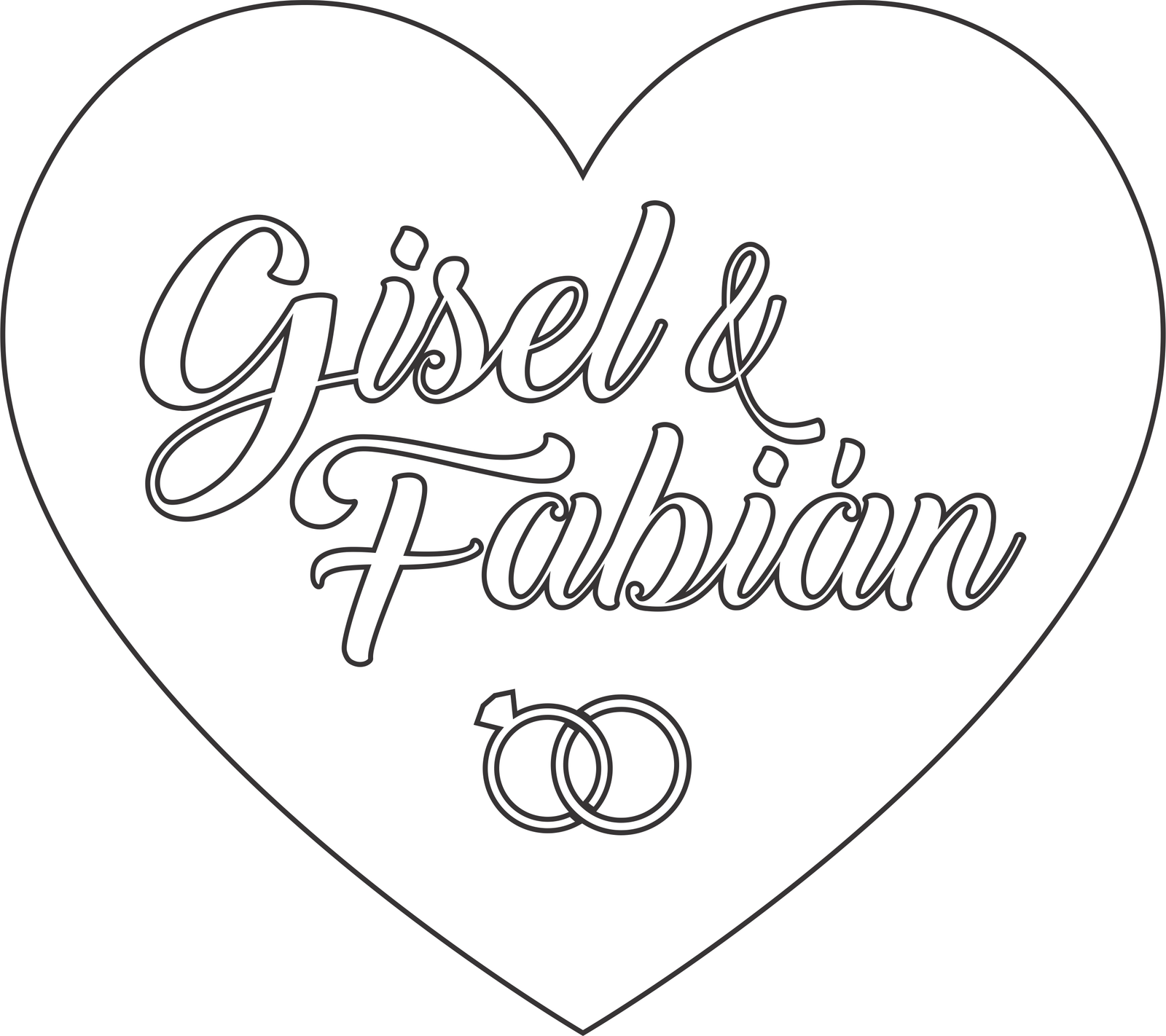 corazón para boda