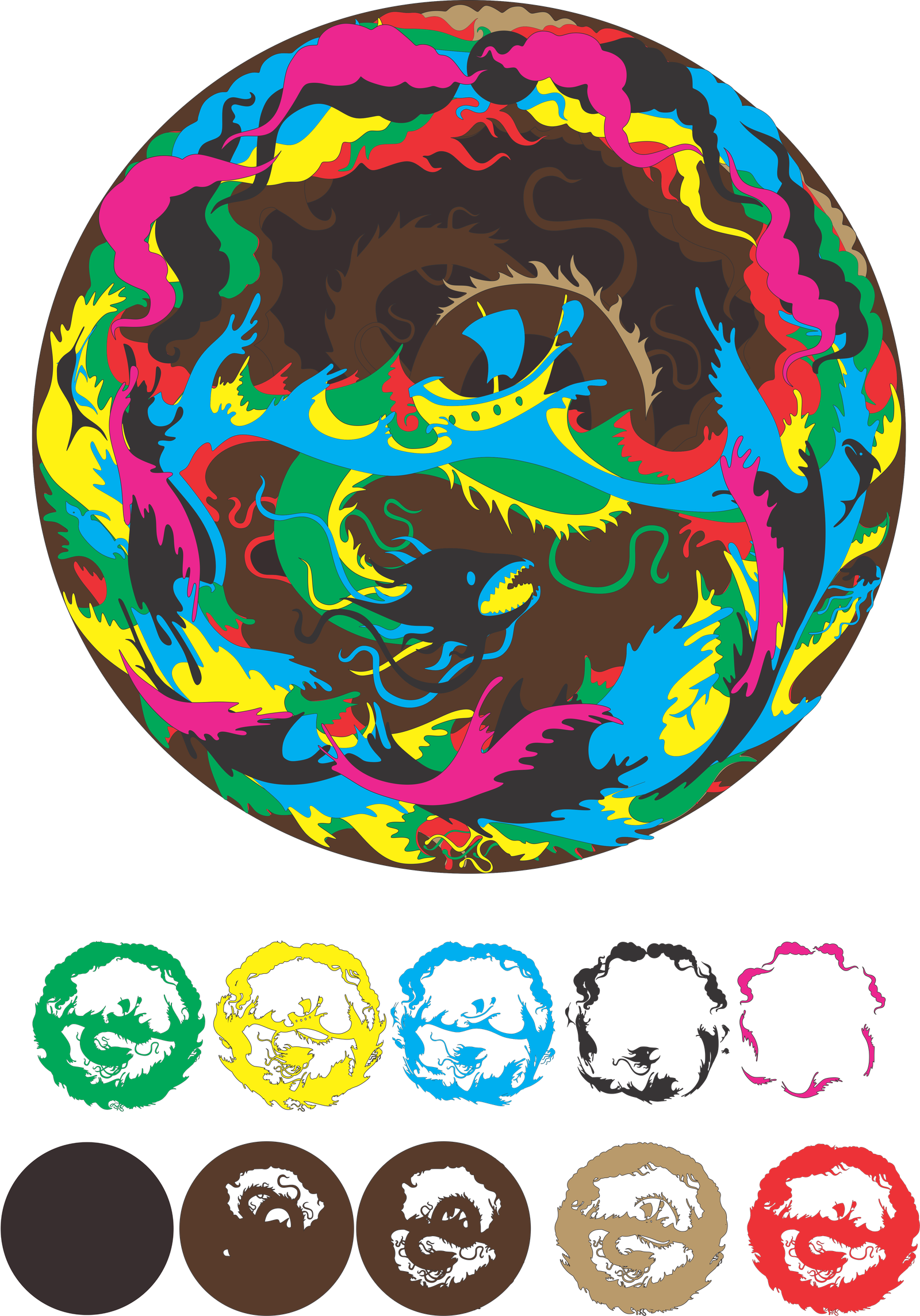 dragón circular