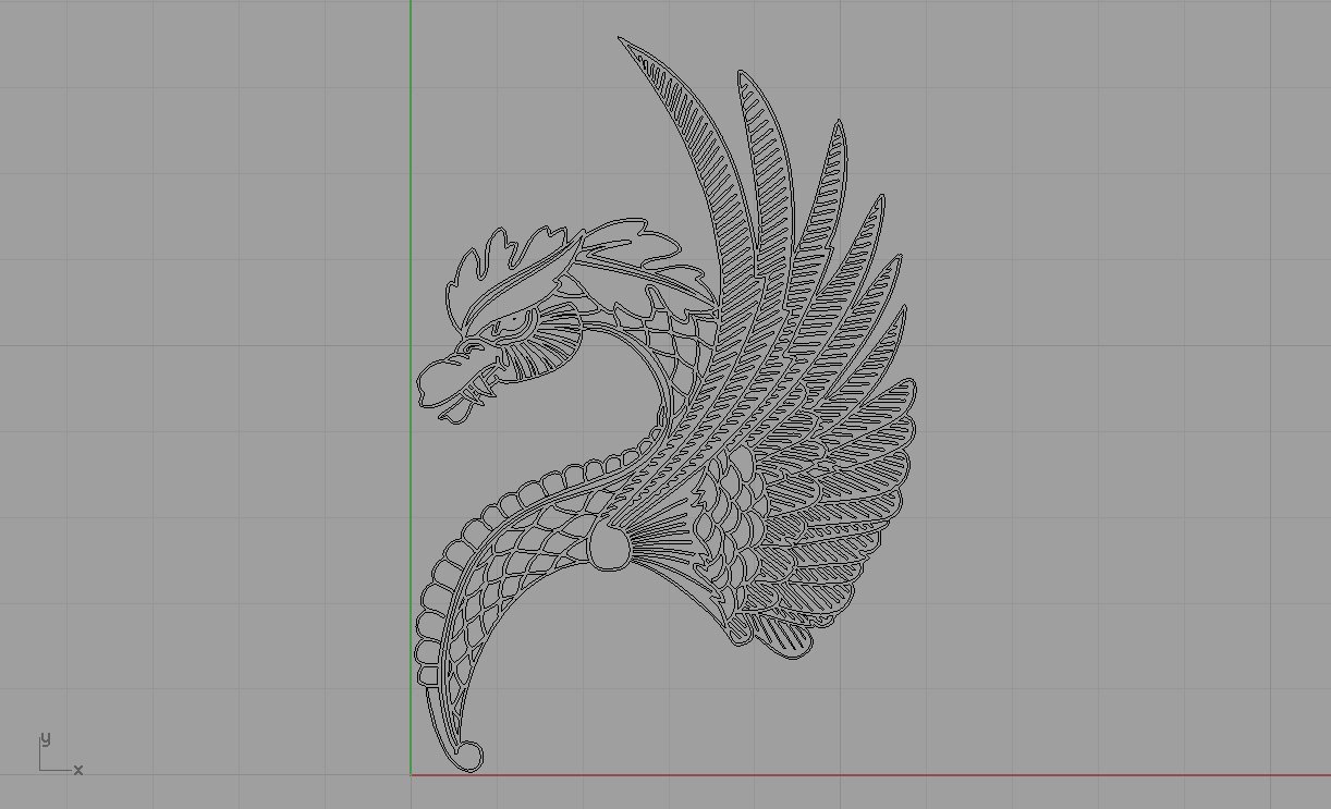 dragón con plumas