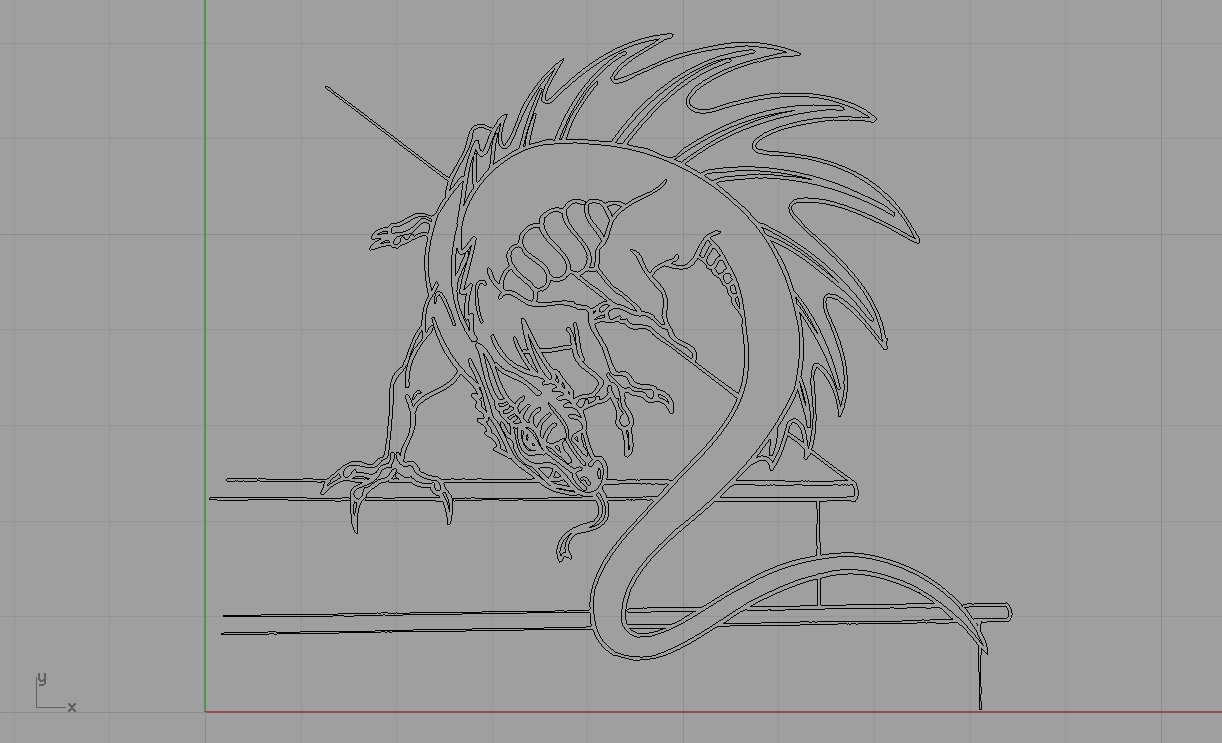 dragón en escalera