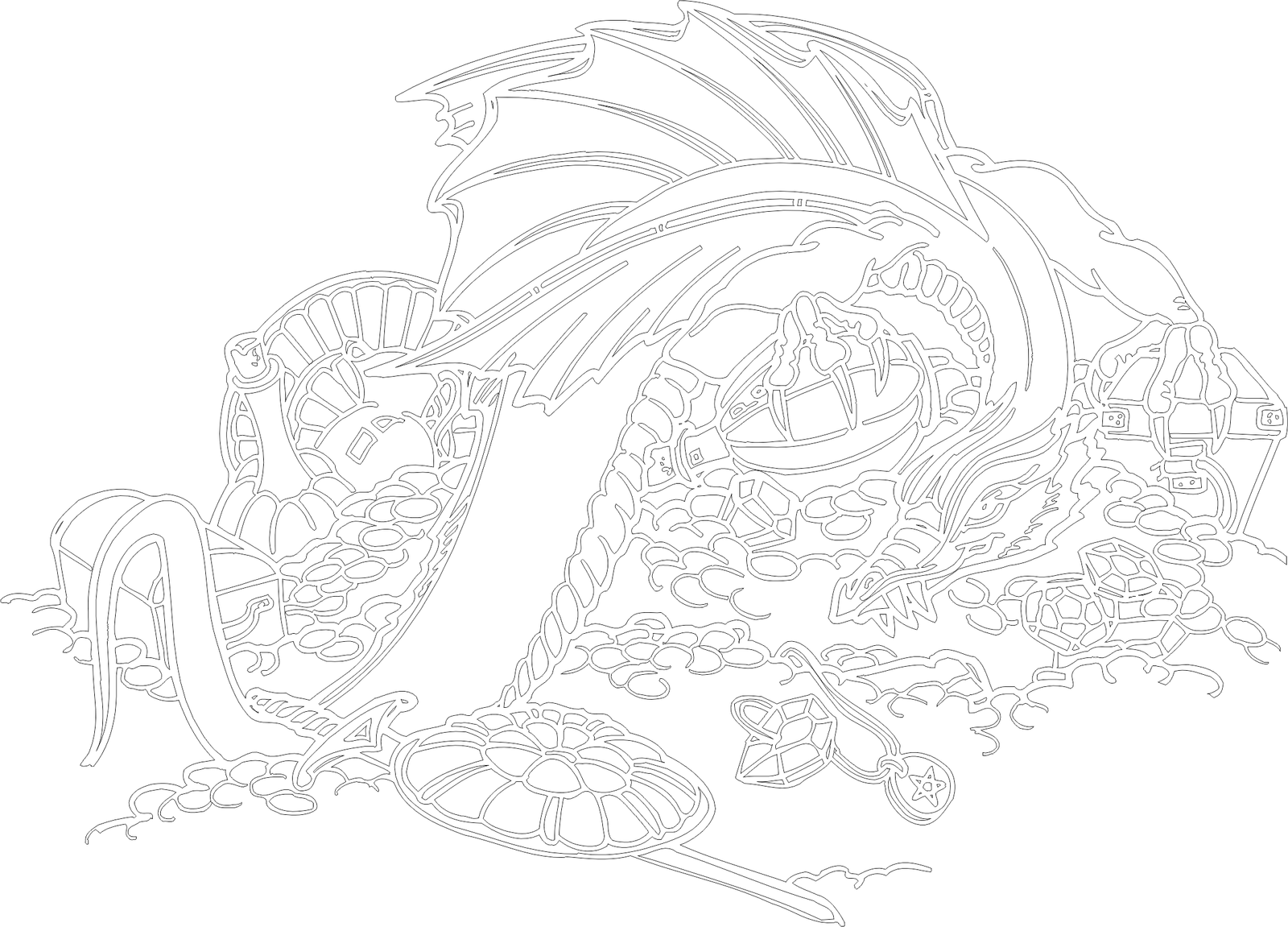 dragón proteje oro
