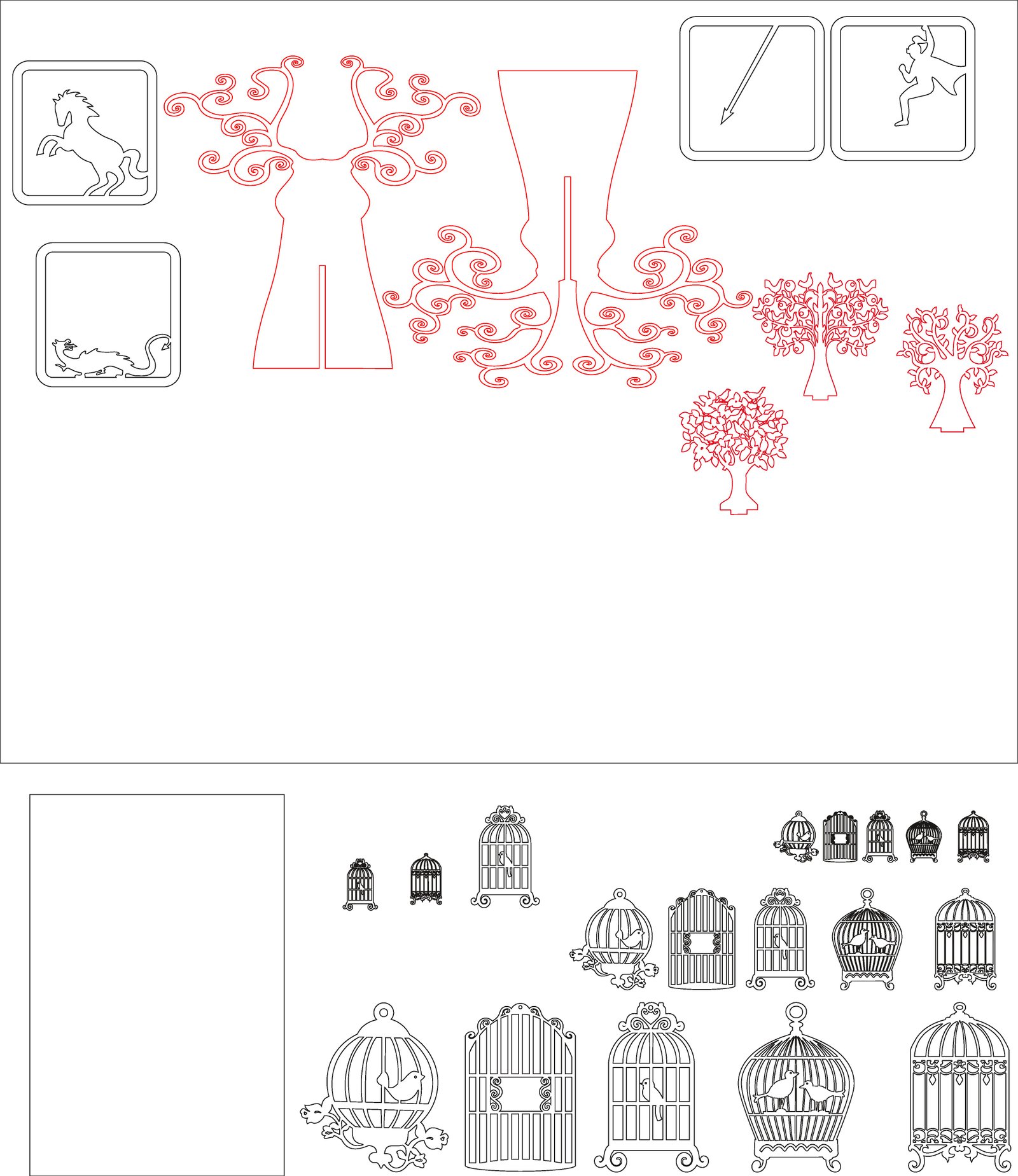 jaula y árbol