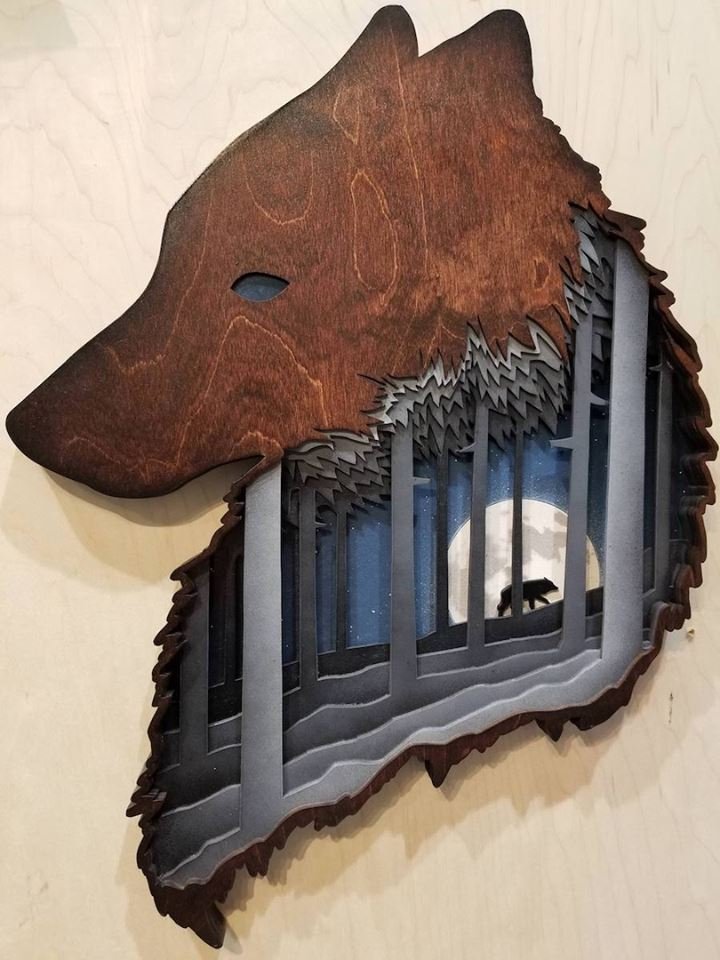 lobo con luna