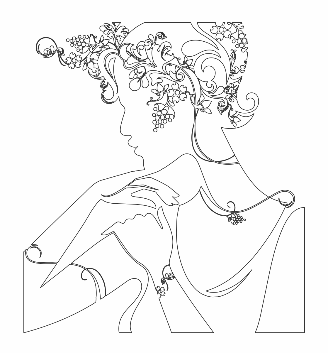 mujer uvas