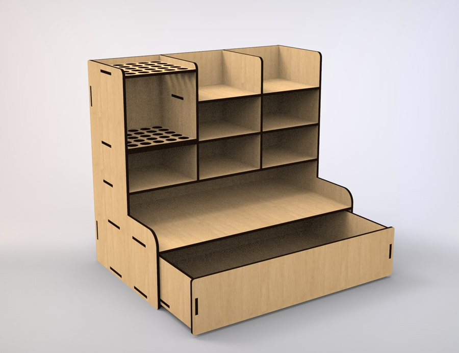 organizador vertical con cajón