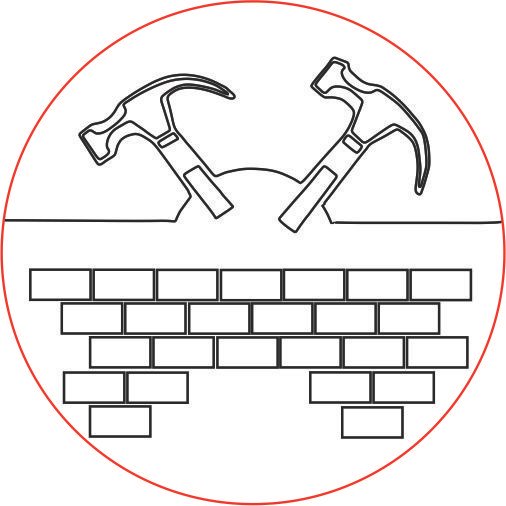 pared y martillos
