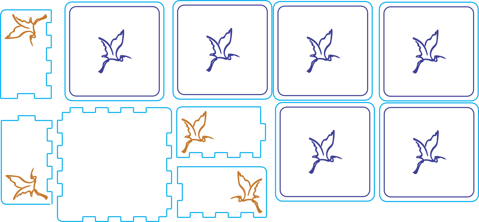 portavasos de aves