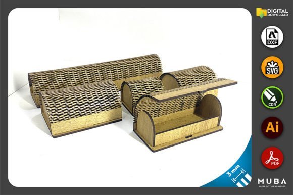 set cajas ovales