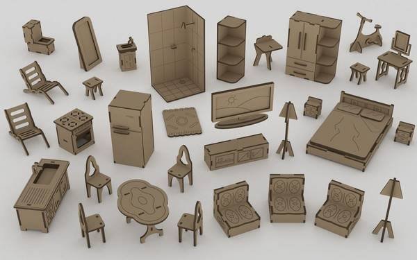 set completo de muebles para muñecas