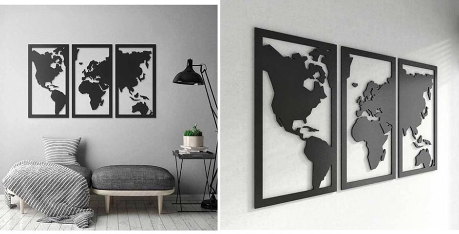 set de cuadros mundo