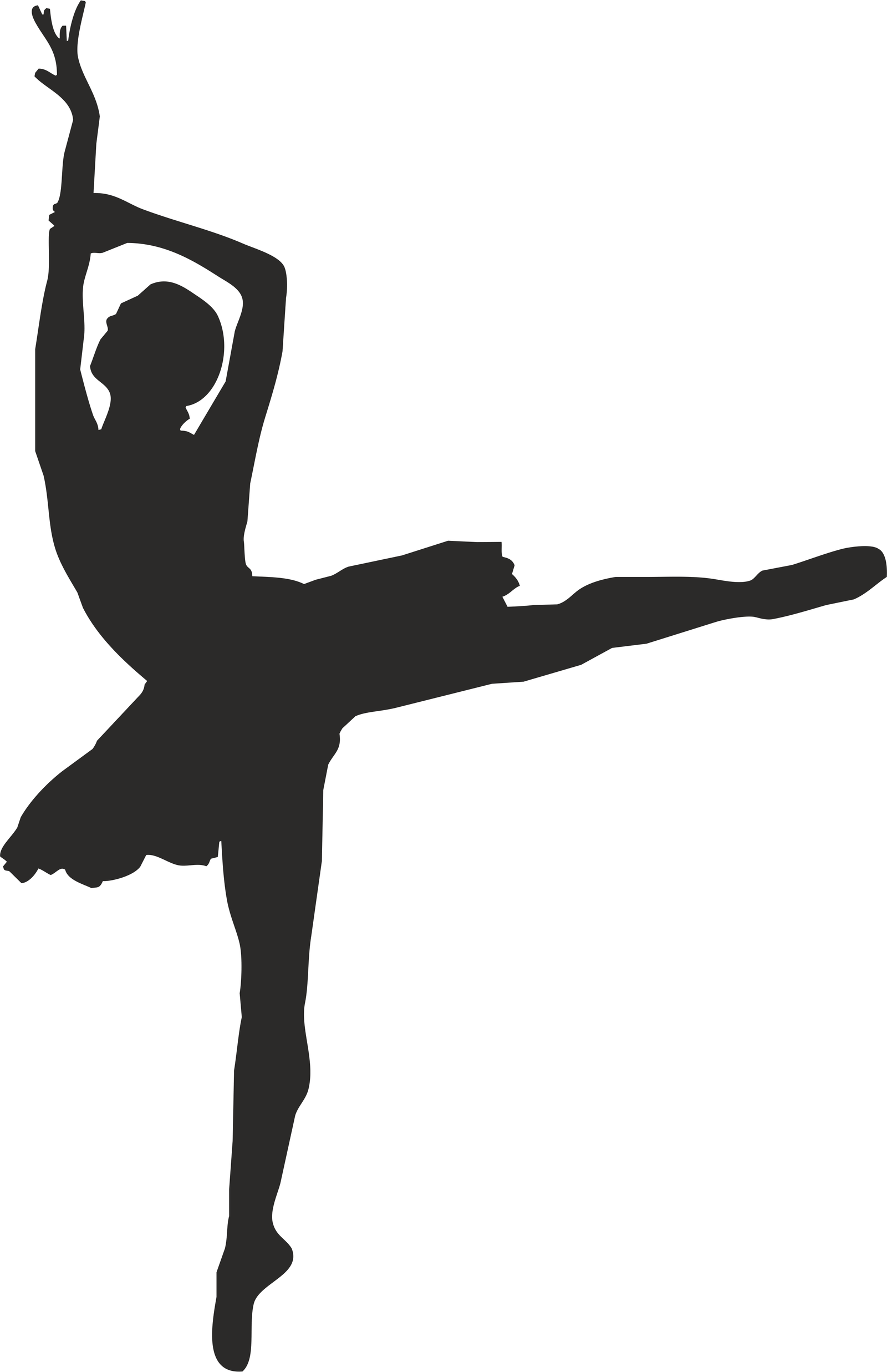 silueta de bailarina en relevé
