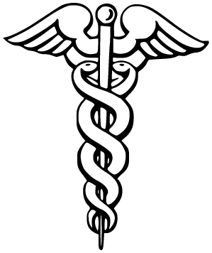 silueta de caduceo