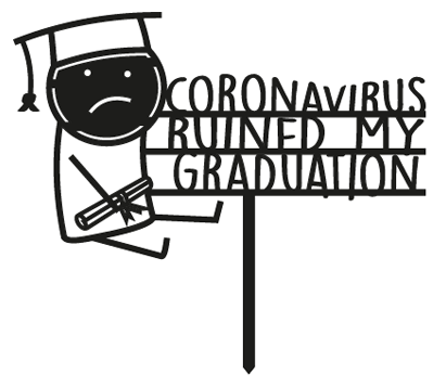 topper de graduación con coronavirus