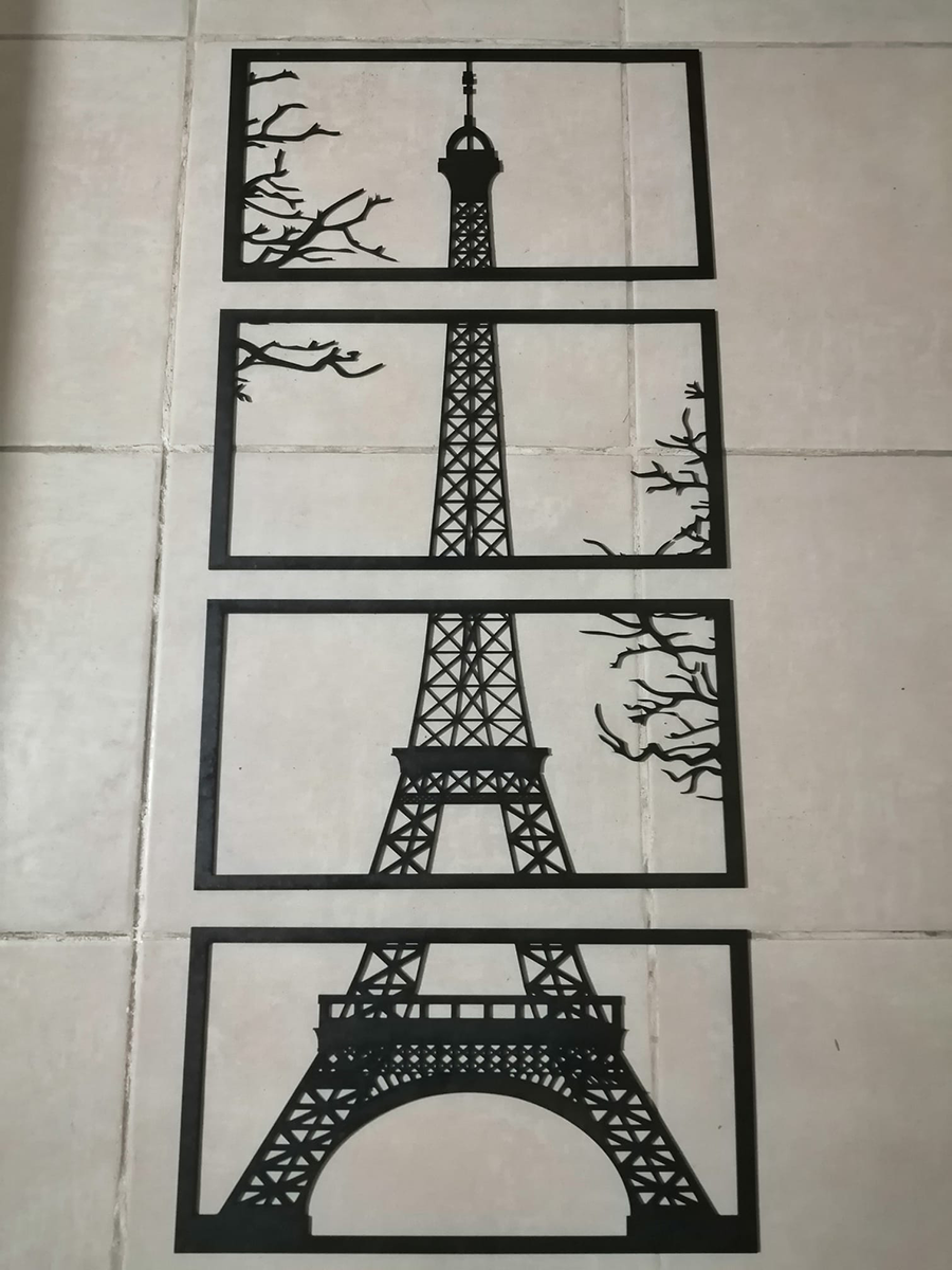 torre eiffel en 4 cuadros
