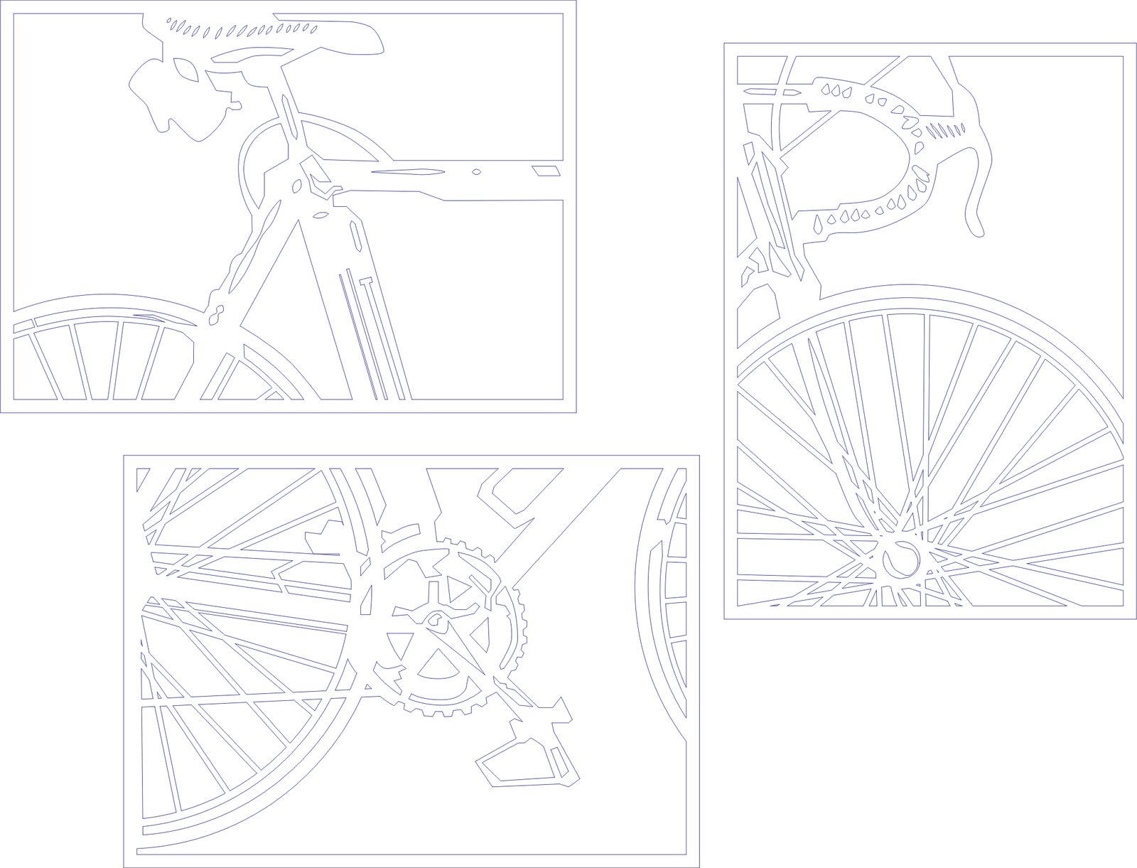 tríptico de pared bicicleta